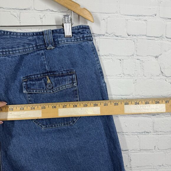 VTG Y2K 90's Denim Baggy Shorts Women Size 16 Blue Carpenter Loose Fit Cotton - Picture 7 of 10